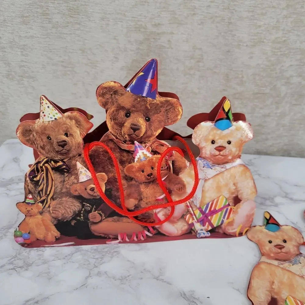 Vintage 90s Birthday Party Bears Gift Bags Lot Of 2